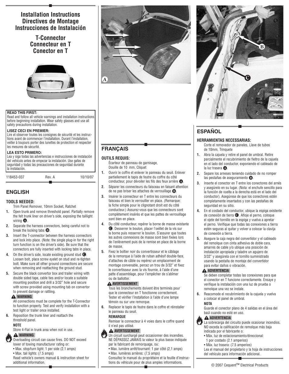 Draw-Tite 118453 T-ONE CONNECTOR User Manual | 1 page