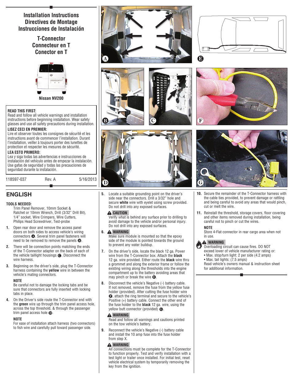 Draw-Tite 118597 T-ONE CONNECTOR User Manual | 2 pages