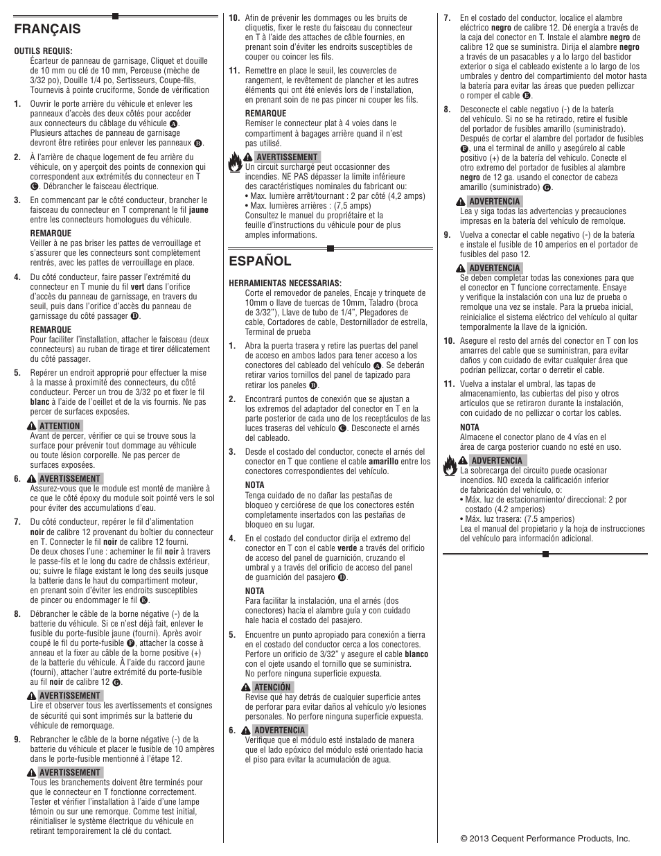 Español, Français | Draw-Tite 118597 T-ONE CONNECTOR User Manual | Page 2 / 2