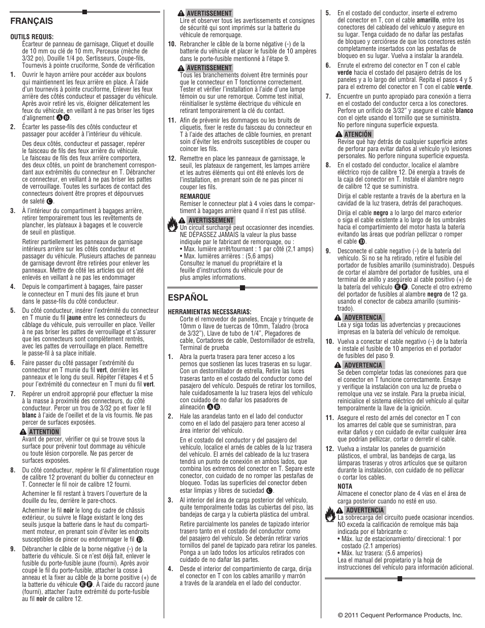 Français, Español | Draw-Tite 118538 T-ONE CONNECTOR User Manual | Page 2 / 2