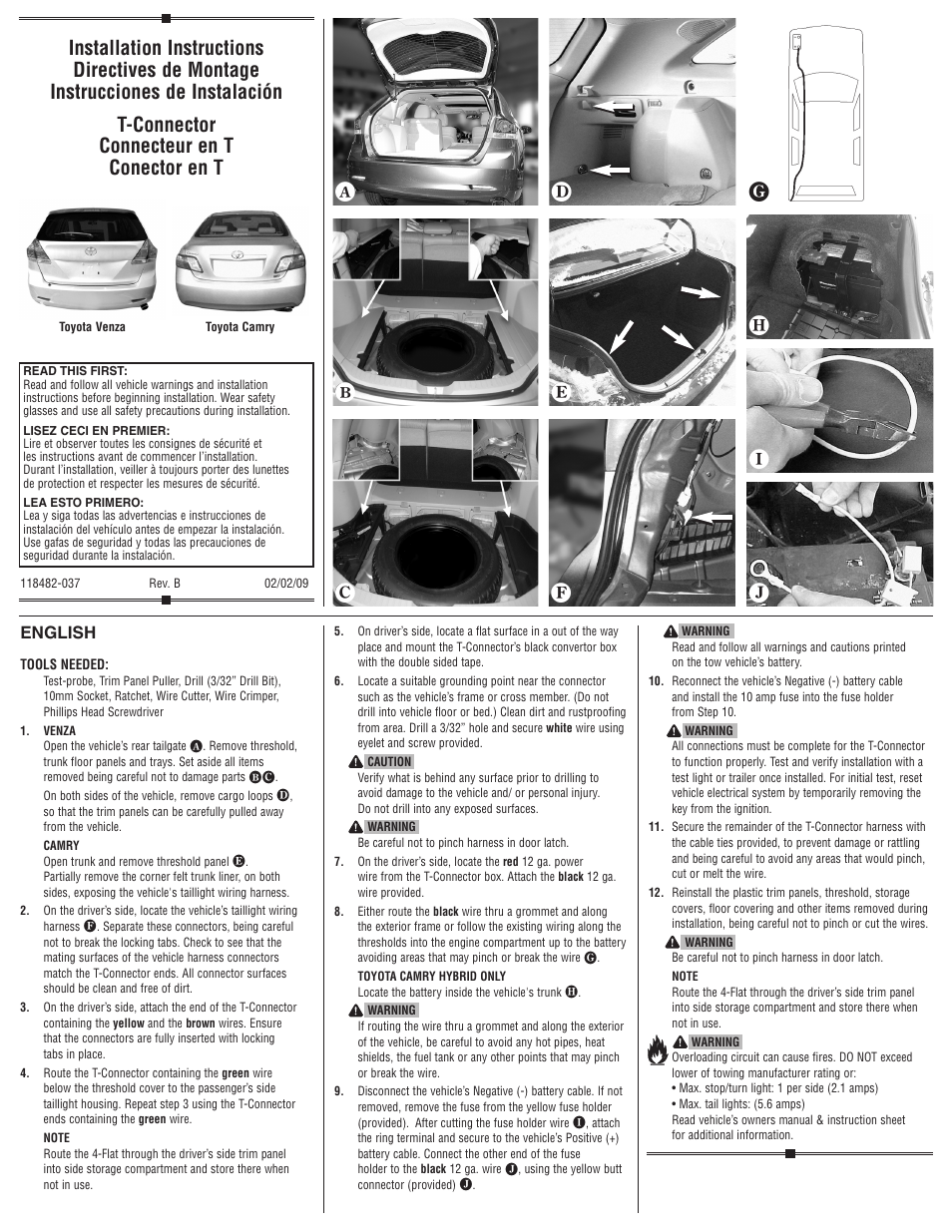 Draw-Tite 118482 T-ONE CONNECTOR User Manual | 2 pages