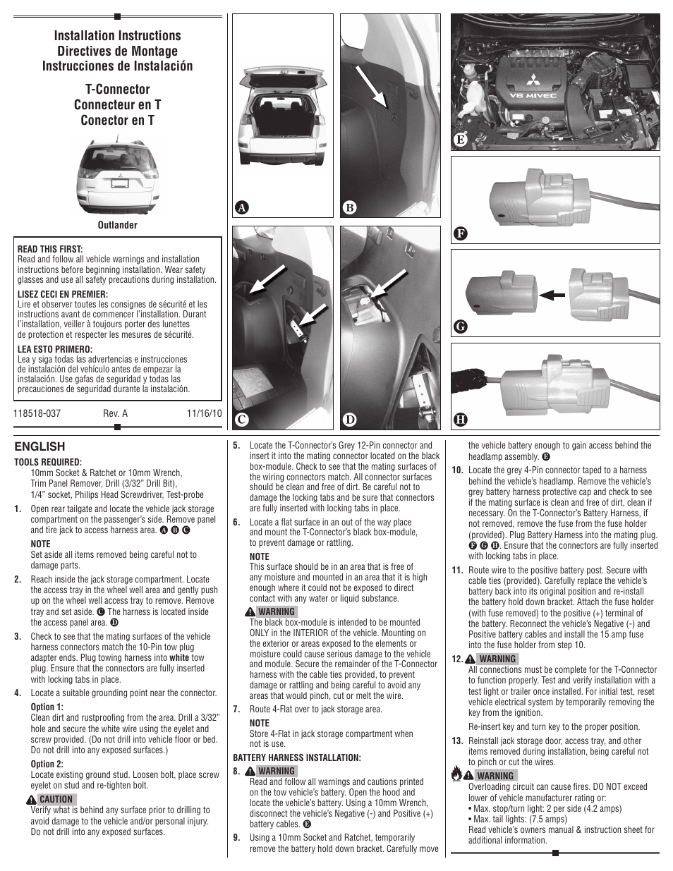 Draw-Tite 118518 T-ONE CONNECTOR User Manual | 2 pages