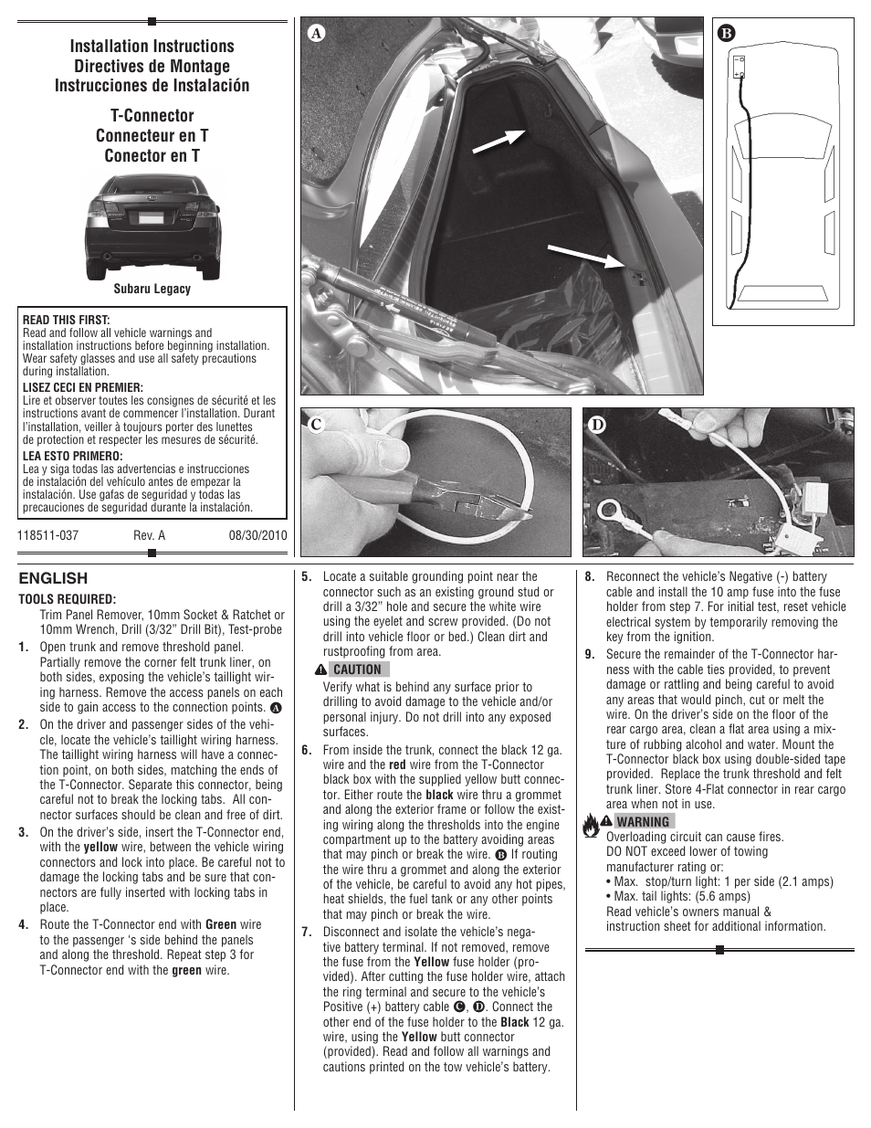 Draw-Tite 118511 T-ONE CONNECTOR User Manual | 2 pages