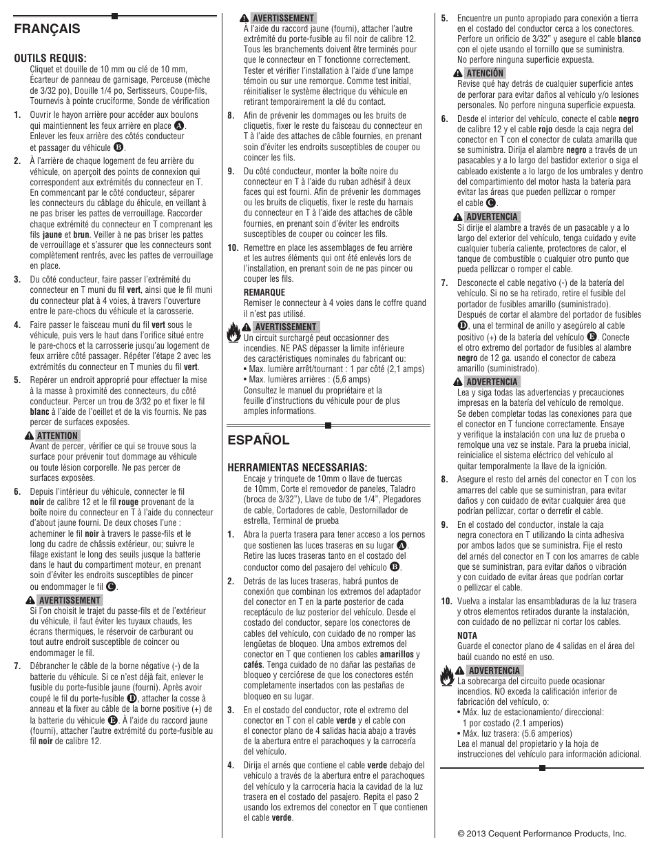 Français, Español | Draw-Tite 118573 T-ONE CONNECTOR User Manual | Page 2 / 2