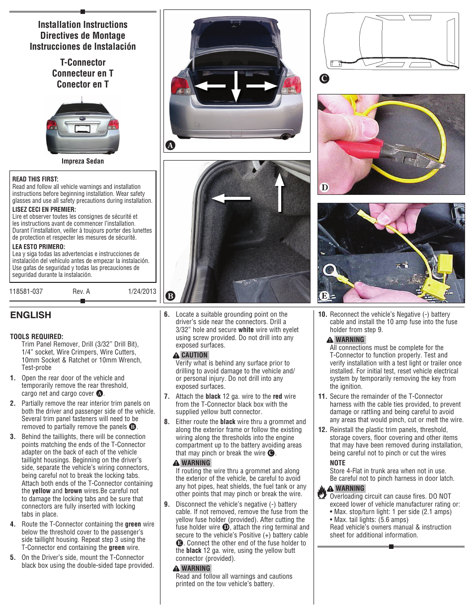 Draw-Tite 118581 T-ONE CONNECTOR User Manual | 2 pages