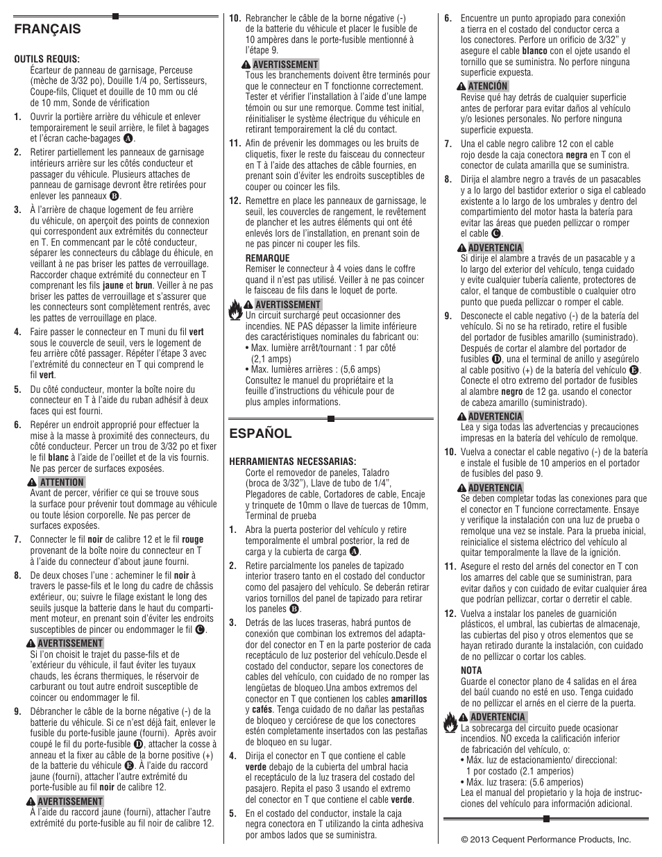 Français, Español | Draw-Tite 118581 T-ONE CONNECTOR User Manual | Page 2 / 2