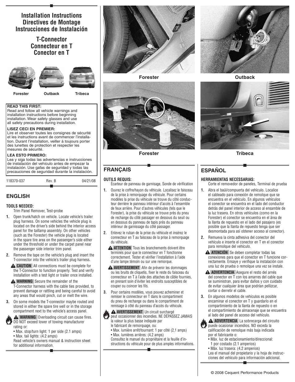 Draw-Tite 118461 T-ONE CONNECTOR User Manual | 1 page