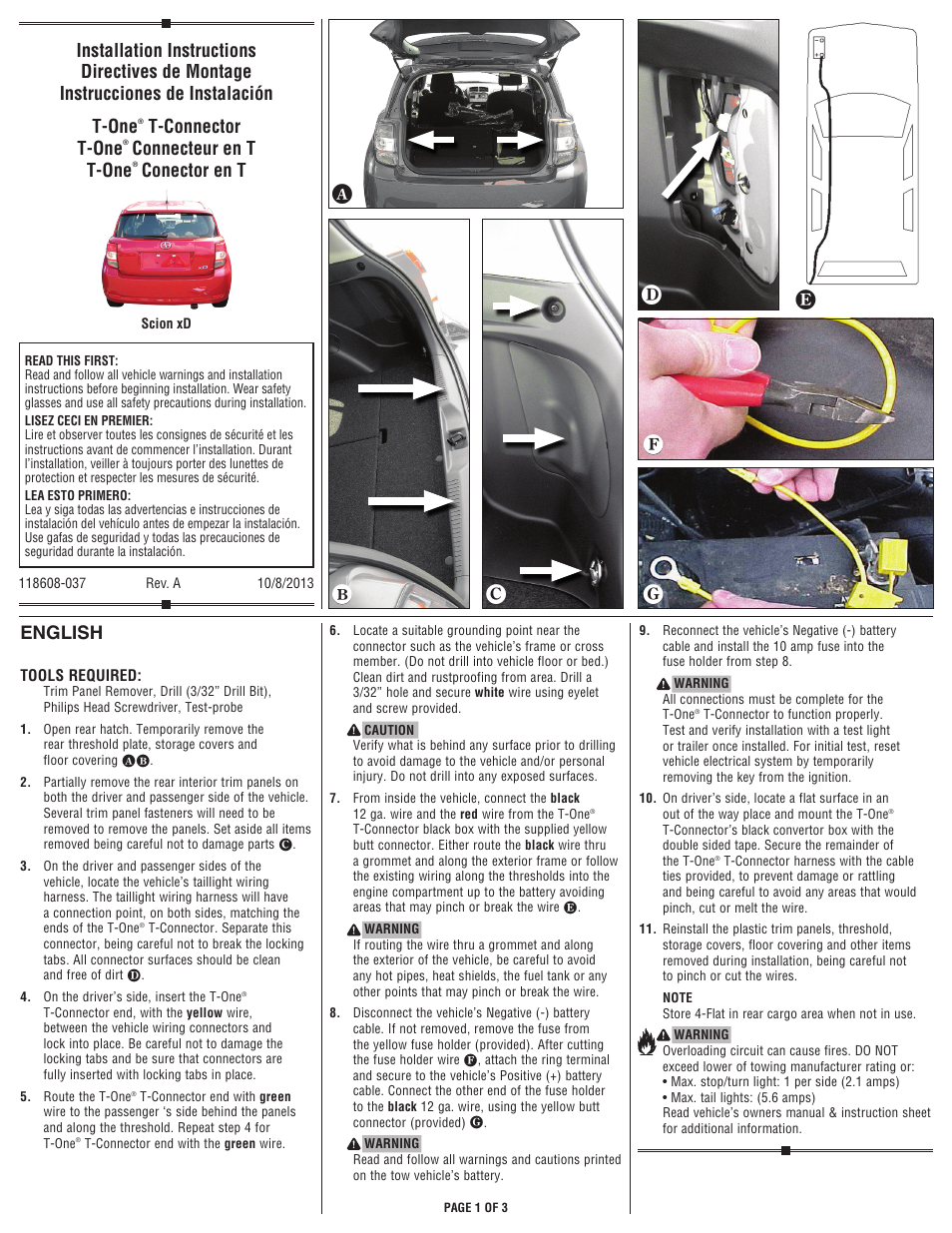 Draw-Tite 118608 T-ONE CONNECTOR User Manual | 3 pages