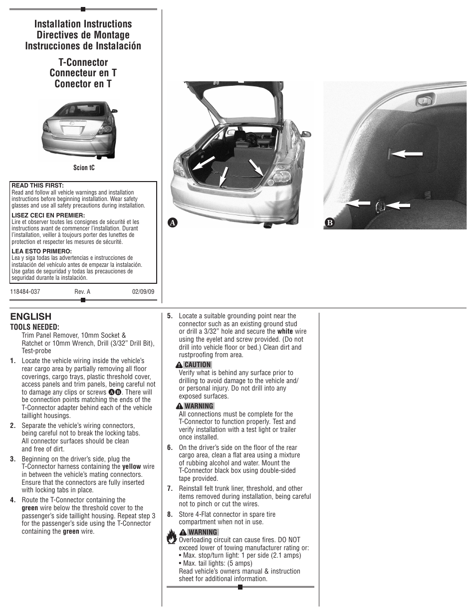 Draw-Tite 118484 T-ONE CONNECTOR User Manual | 2 pages
