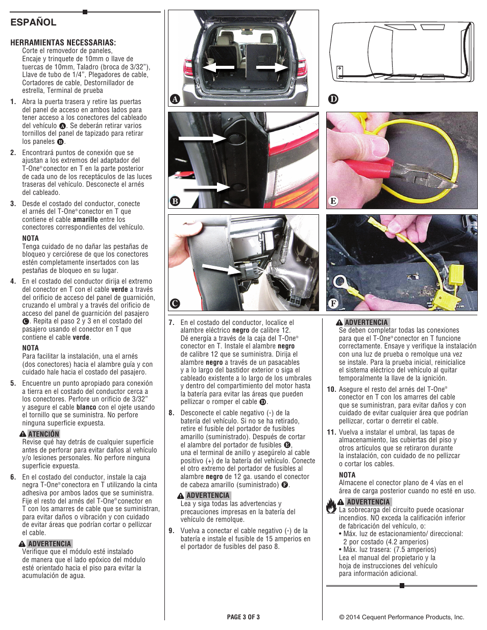 Español | Draw-Tite 118618 T-ONE CONNECTOR User Manual | Page 3 / 3