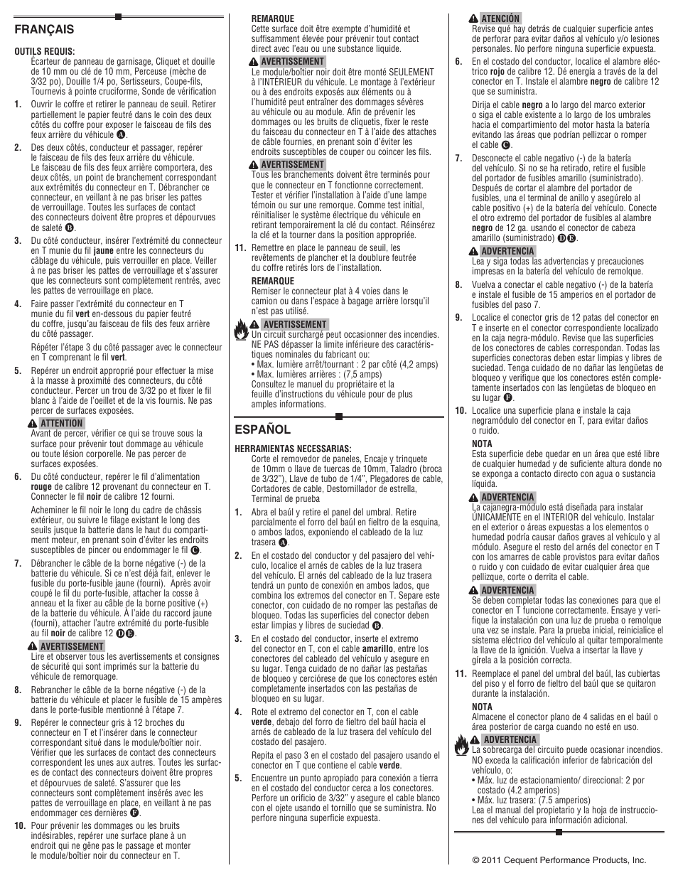 Français, Español | Draw-Tite 118531 T-ONE CONNECTOR User Manual | Page 2 / 2