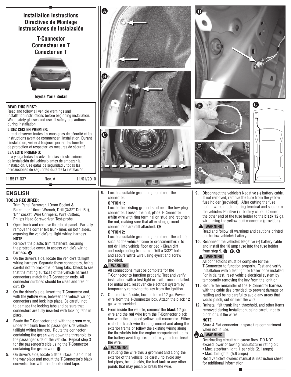 Draw-Tite 118517 T-ONE CONNECTOR User Manual | 2 pages