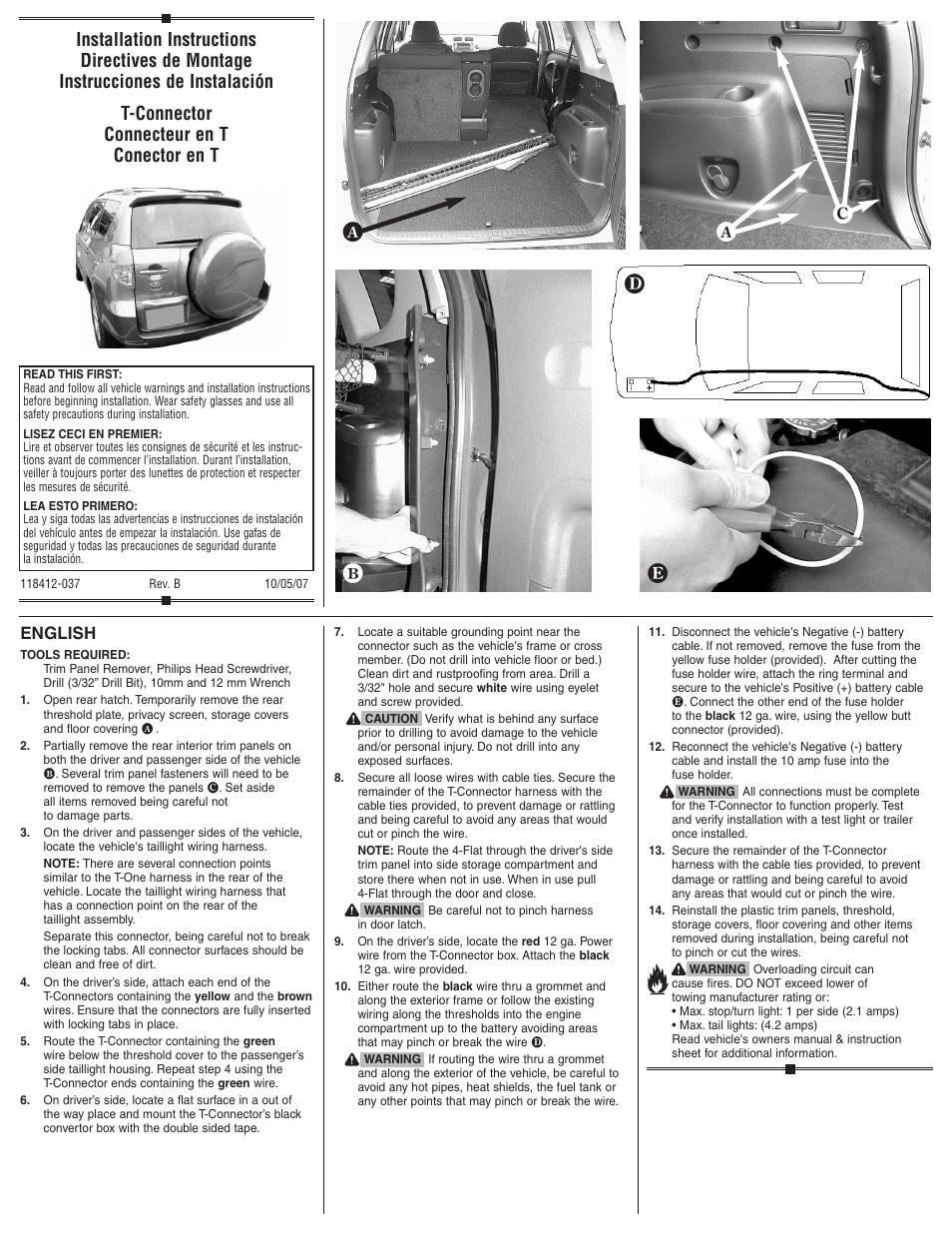 Draw-Tite 118412 T-ONE CONNECTOR User Manual | 2 pages