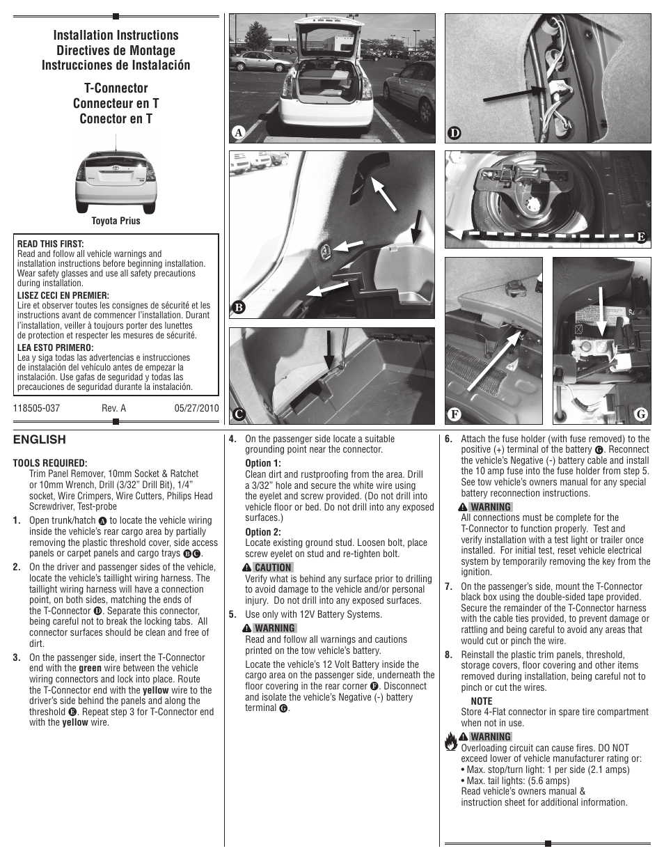 Draw-Tite 118505 T-ONE CONNECTOR User Manual | 2 pages