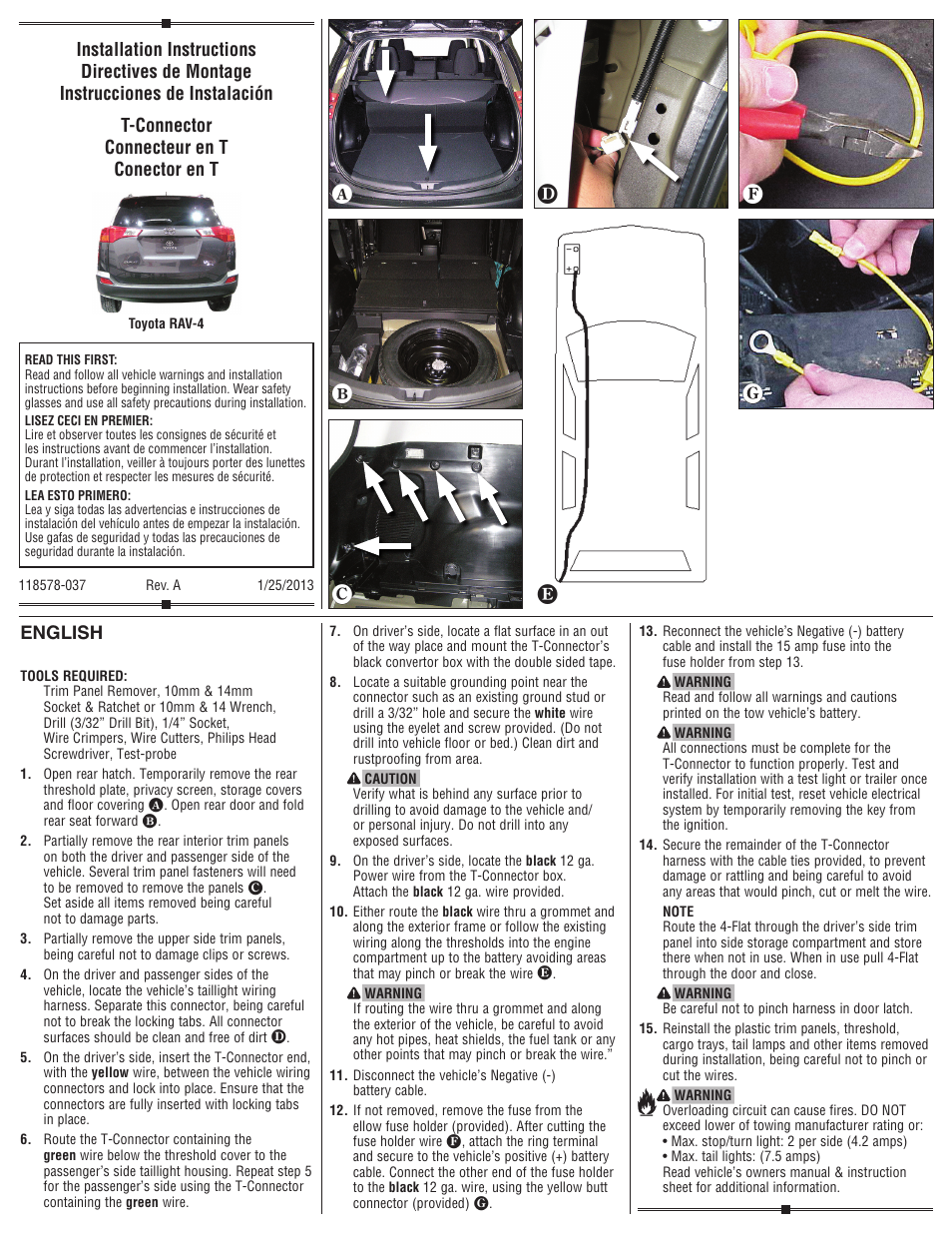 Draw-Tite 118578 T-ONE CONNECTOR User Manual | 2 pages