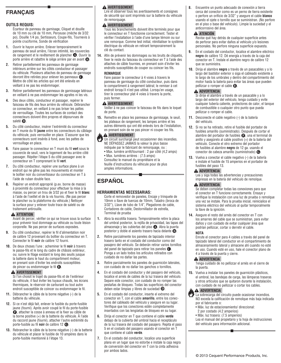 Français, Español | Draw-Tite 118578 T-ONE CONNECTOR User Manual | Page 2 / 2