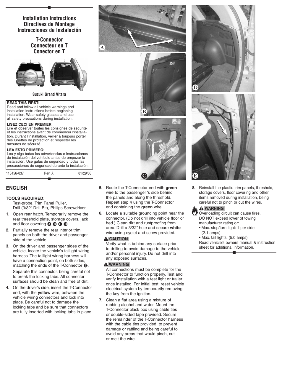 Draw-Tite 118456 T-ONE CONNECTOR User Manual | 2 pages