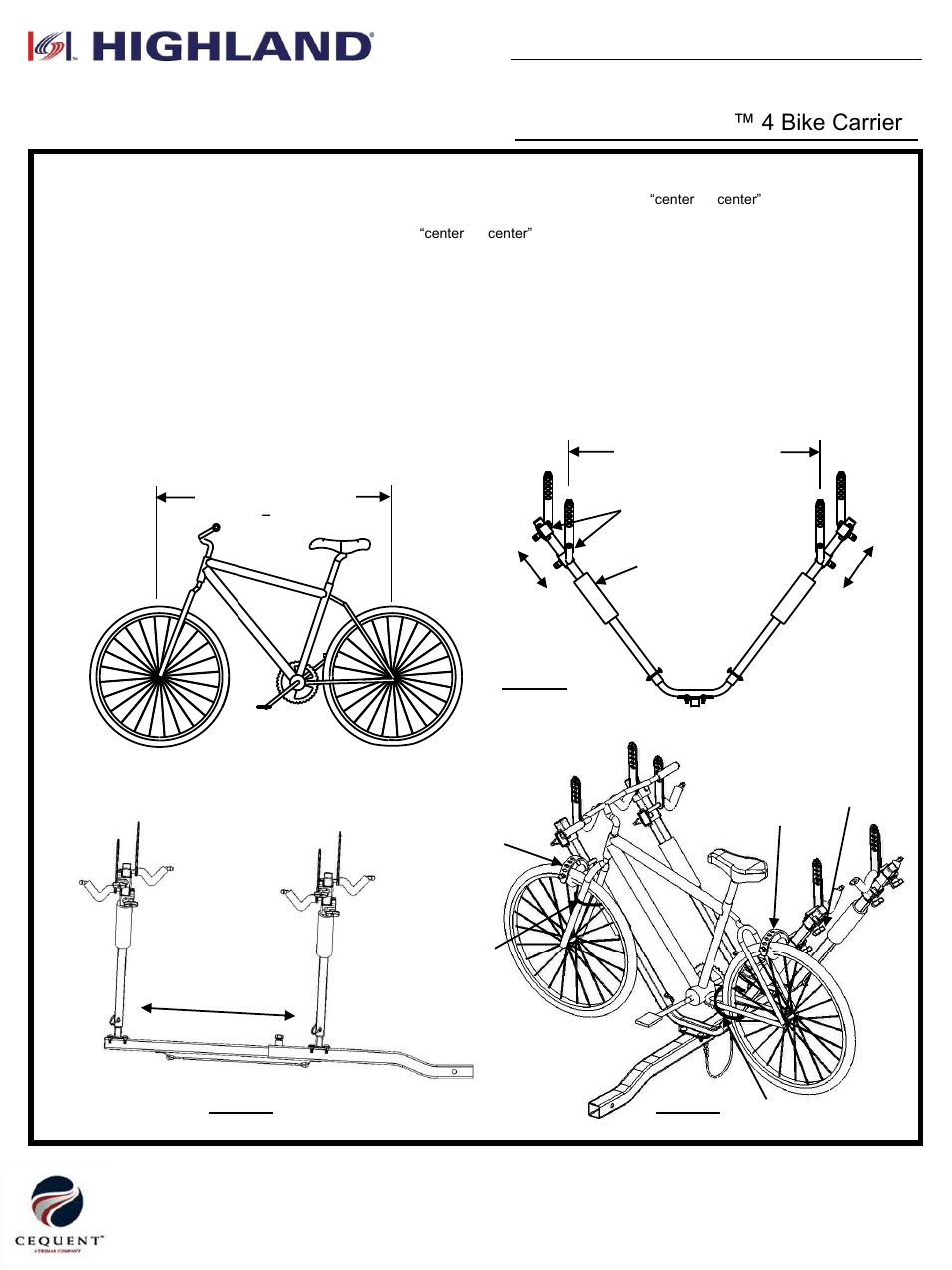 Item: description, Aluminum sportwing ™ 4 bike carrier | Draw-Tite 1370400 BIKE CARRIER - SPORTWING - HITCH MOUNT User Manual | Page 2 / 3