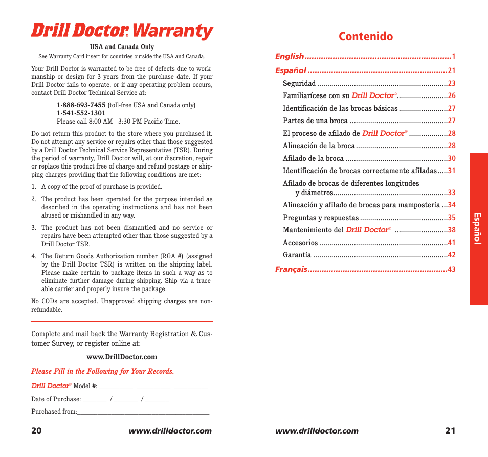 Drill Doctor 350X User Manual | Page 12 / 35