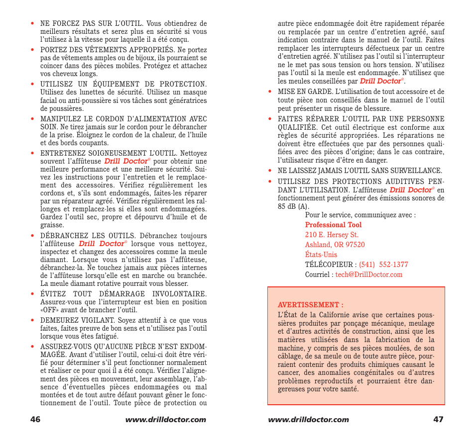 Drill Doctor 350X User Manual | Page 25 / 35