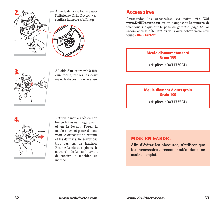Accessoires | Drill Doctor 350X User Manual | Page 33 / 35