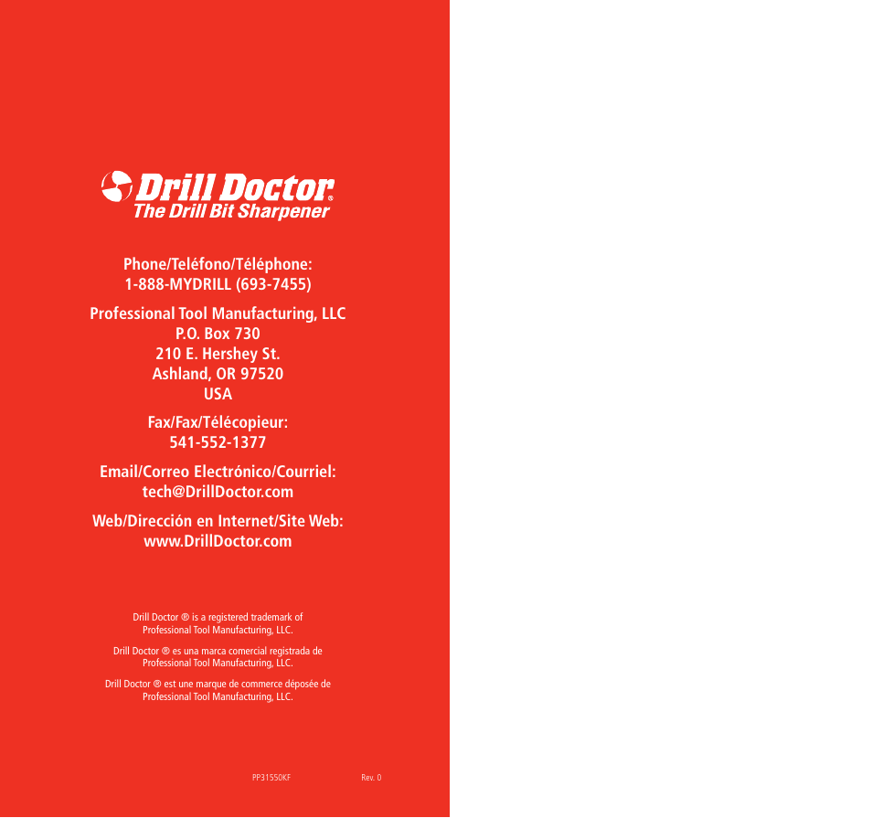 Drill Doctor 350X User Manual | Page 35 / 35