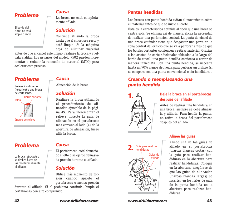 Problema | Drill Doctor 750X User Manual | Page 23 / 48