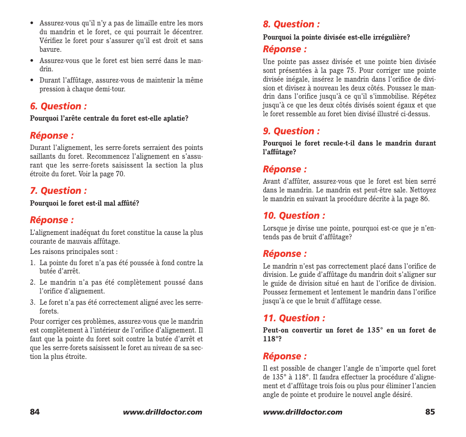 Drill Doctor 750X User Manual | Page 44 / 48