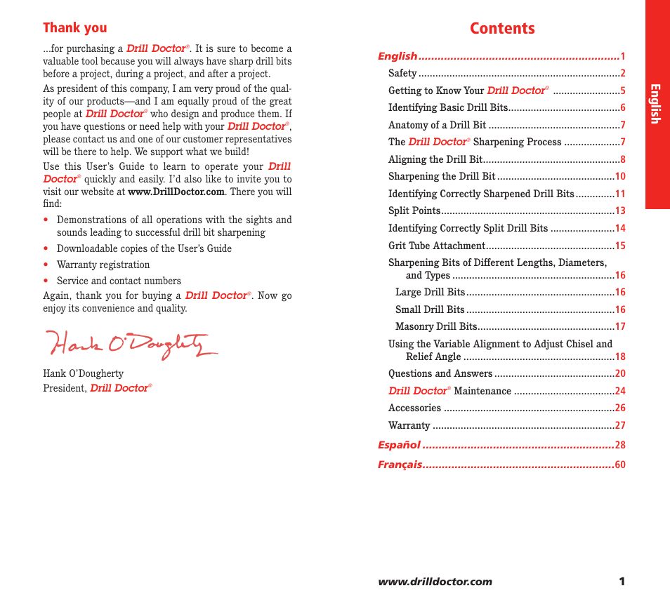 Drill Doctor XP User Manual | Page 2 / 48