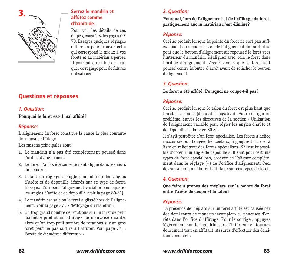 Questions et réponses | Drill Doctor XP User Manual | Page 43 / 48