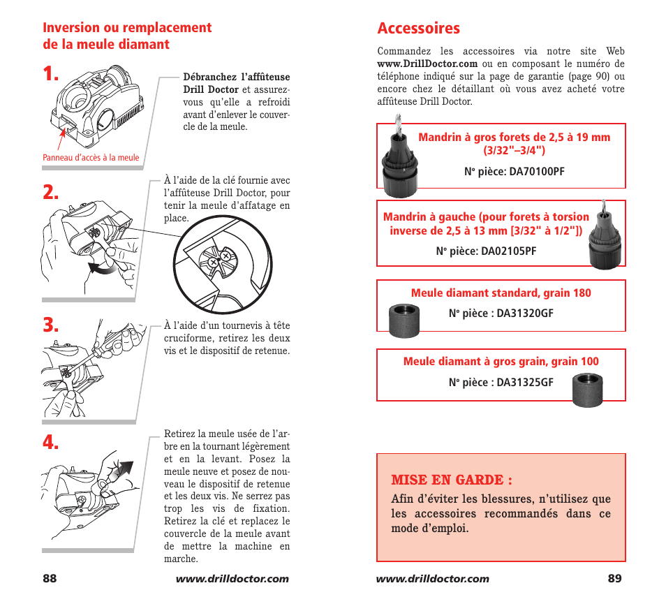Accessoires | Drill Doctor XP User Manual | Page 46 / 48