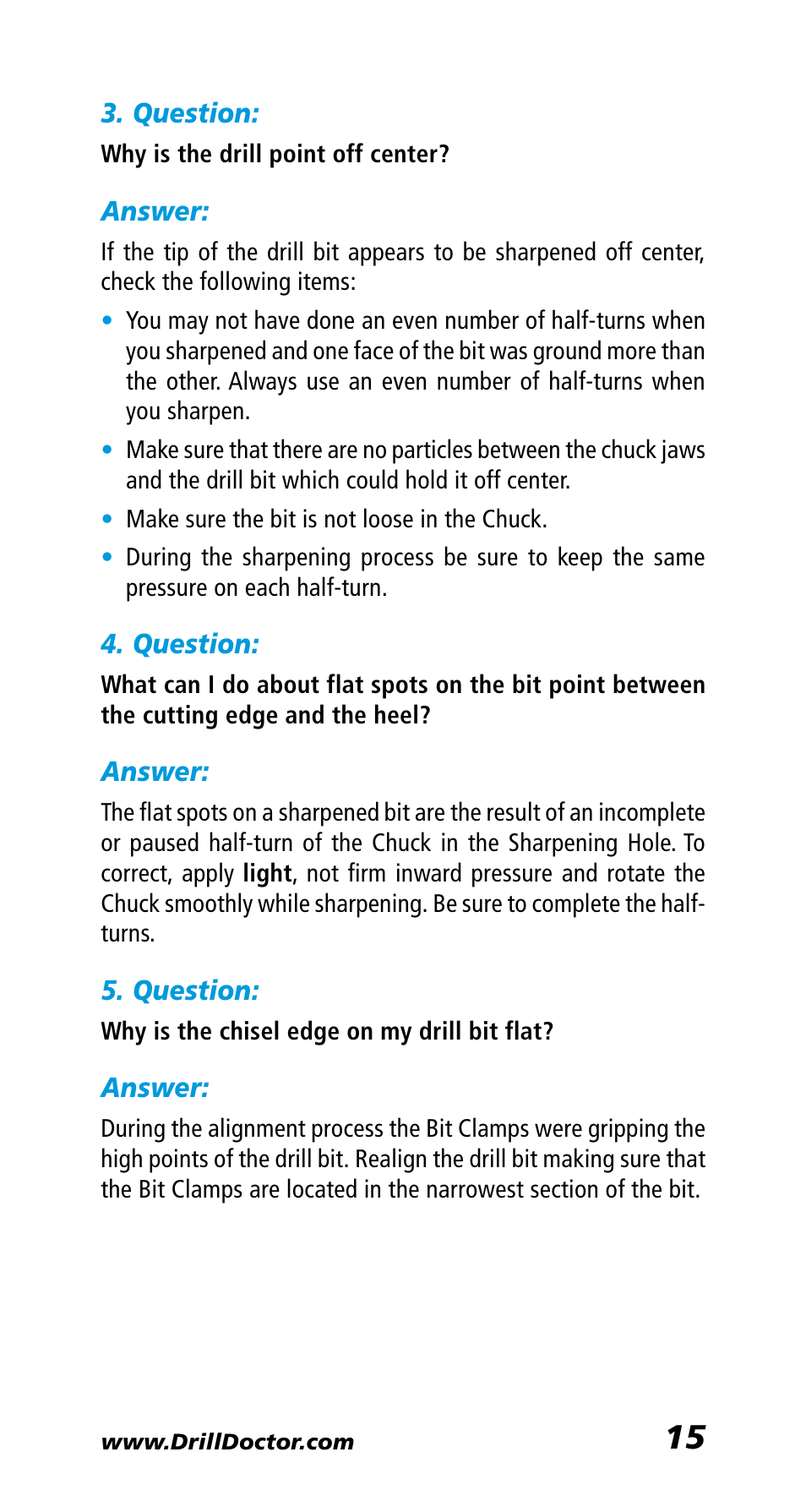 Drill Doctor 400 User Manual | Page 17 / 25