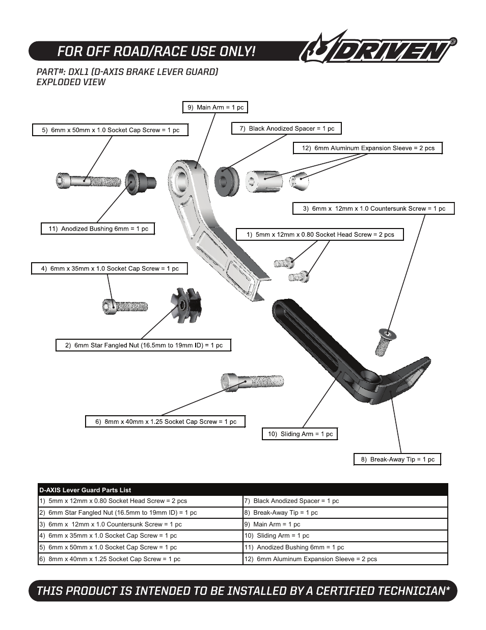 Driven-lever-guard-instructions-pg2 | DRIVEN D-AXIS Lever Guard User Manual | Page 2 / 2