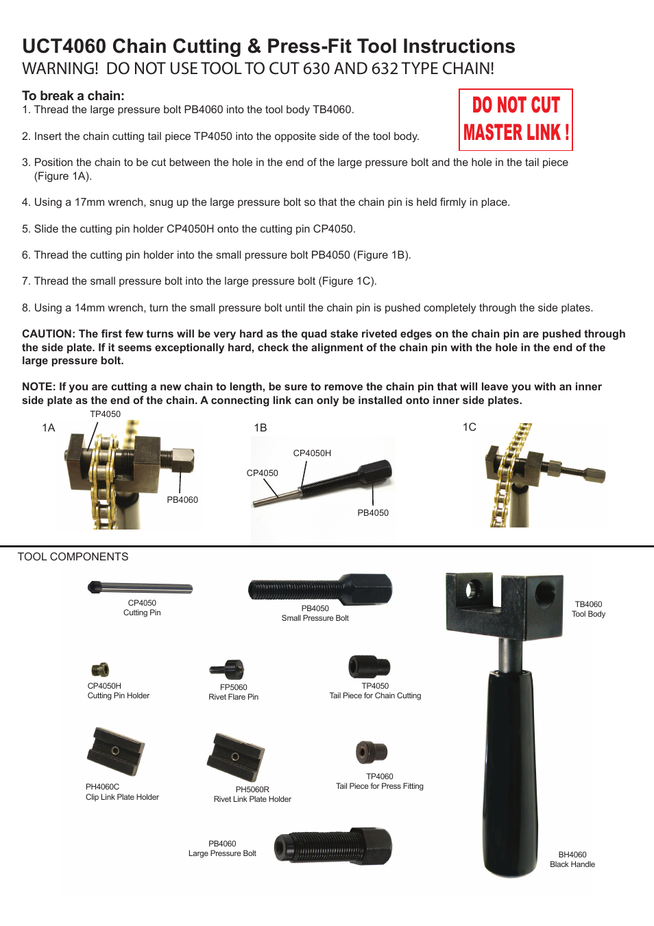 DRIVEN UCT4060 Chain Cutting & Press-Fit Tool User Manual | 2 pages