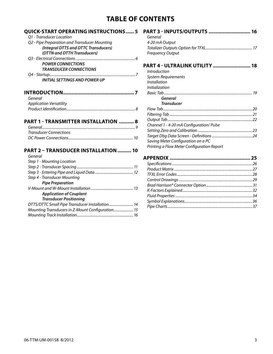 Dynasonics TFXL Clamp-On Ultrasonic Flow User Manual | Page 3 / 44