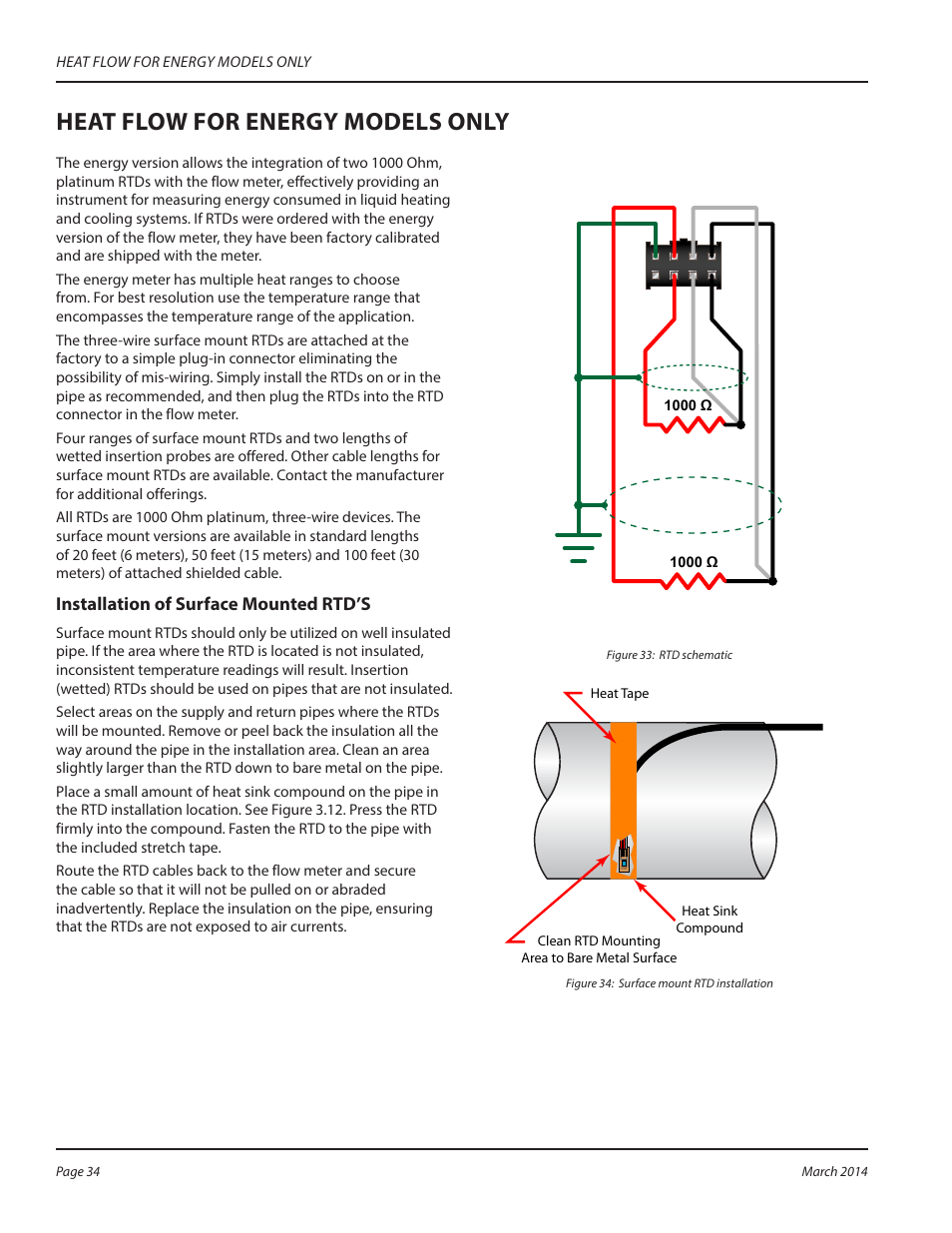 Heat flow for energy models only | Dynasonics TFX Ultra Transit Time Flow Meters User Manual | Page 34 / 108