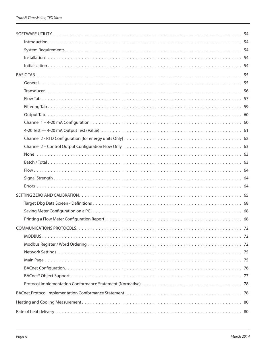 Dynasonics TFX Ultra Transit Time Flow Meters User Manual | Page 4 / 108