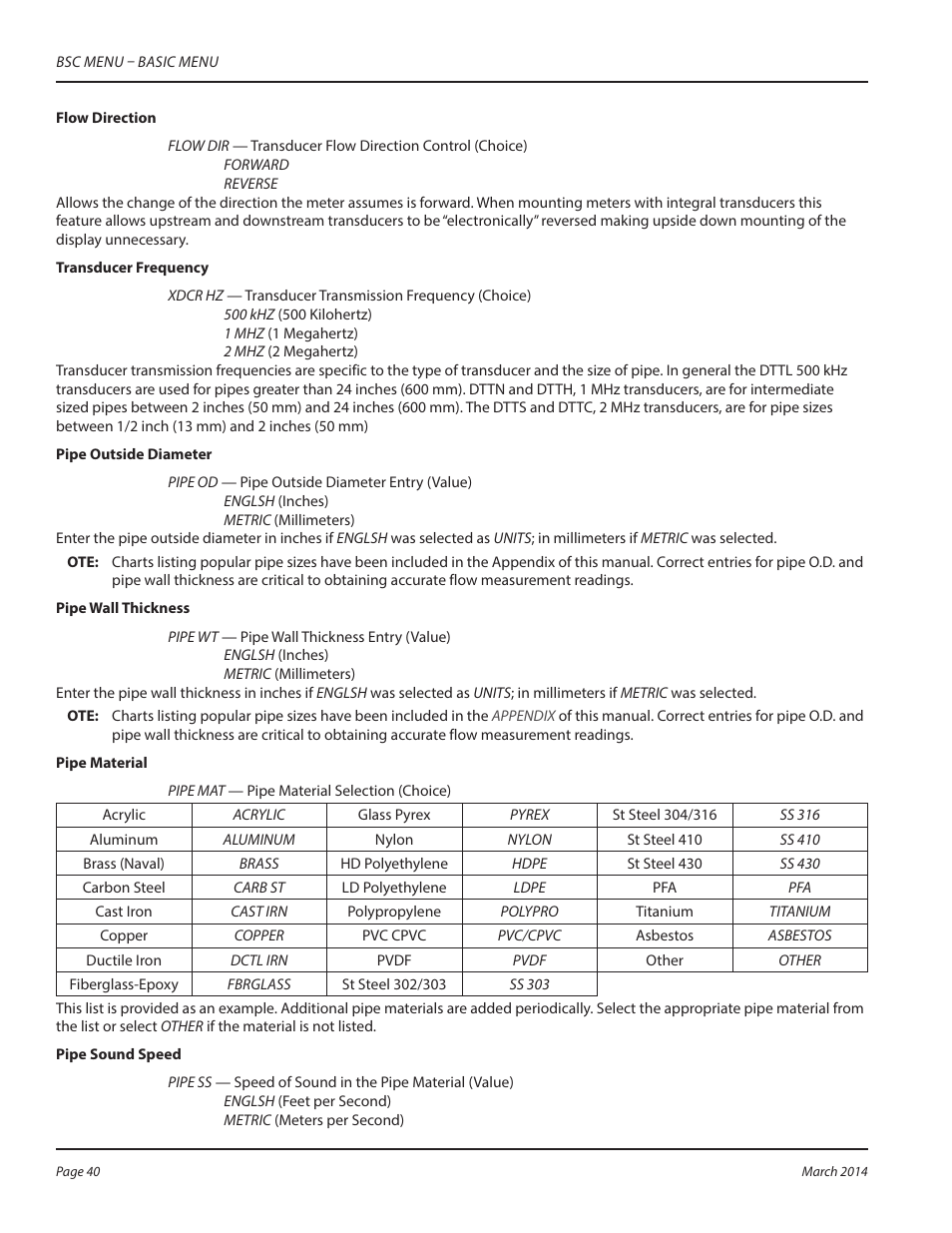 Dynasonics TFX Ultra Transit Time Flow Meters User Manual | Page 40 / 108
