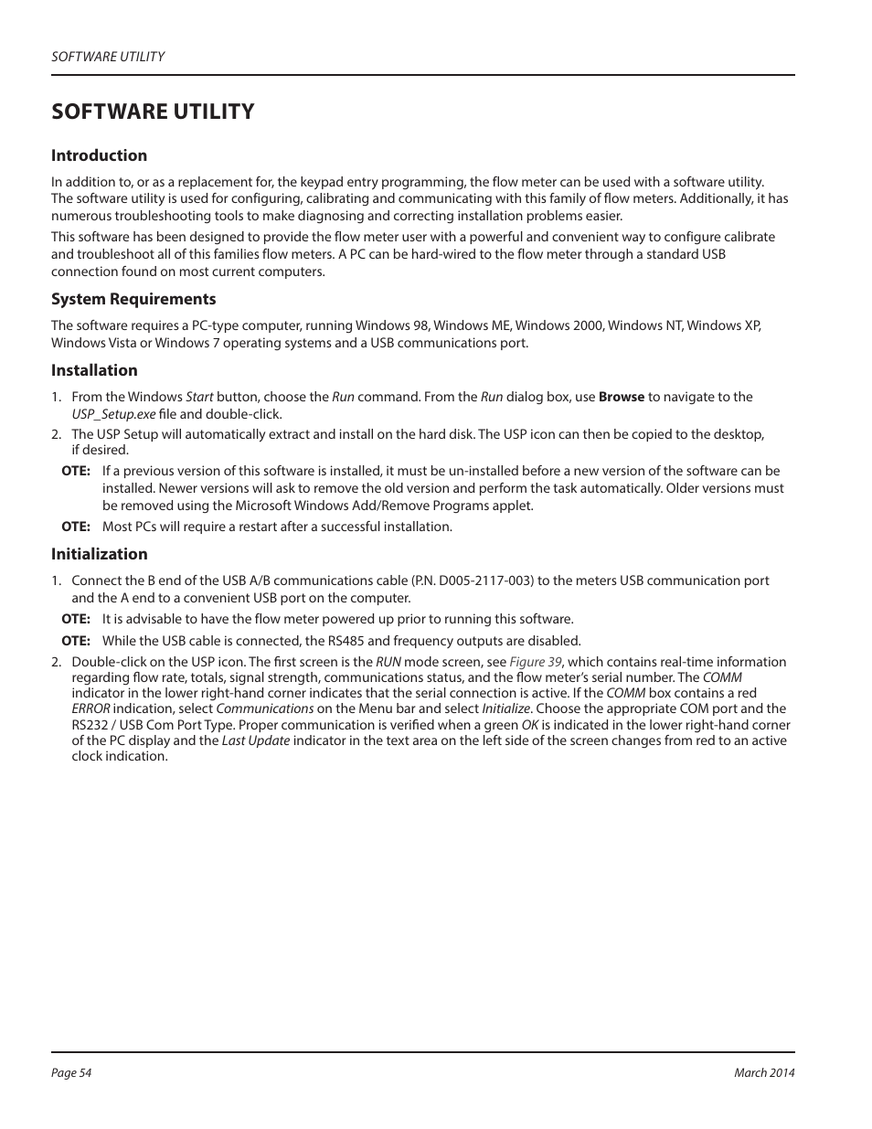 Software utility | Dynasonics TFX Ultra Transit Time Flow Meters User Manual | Page 54 / 108