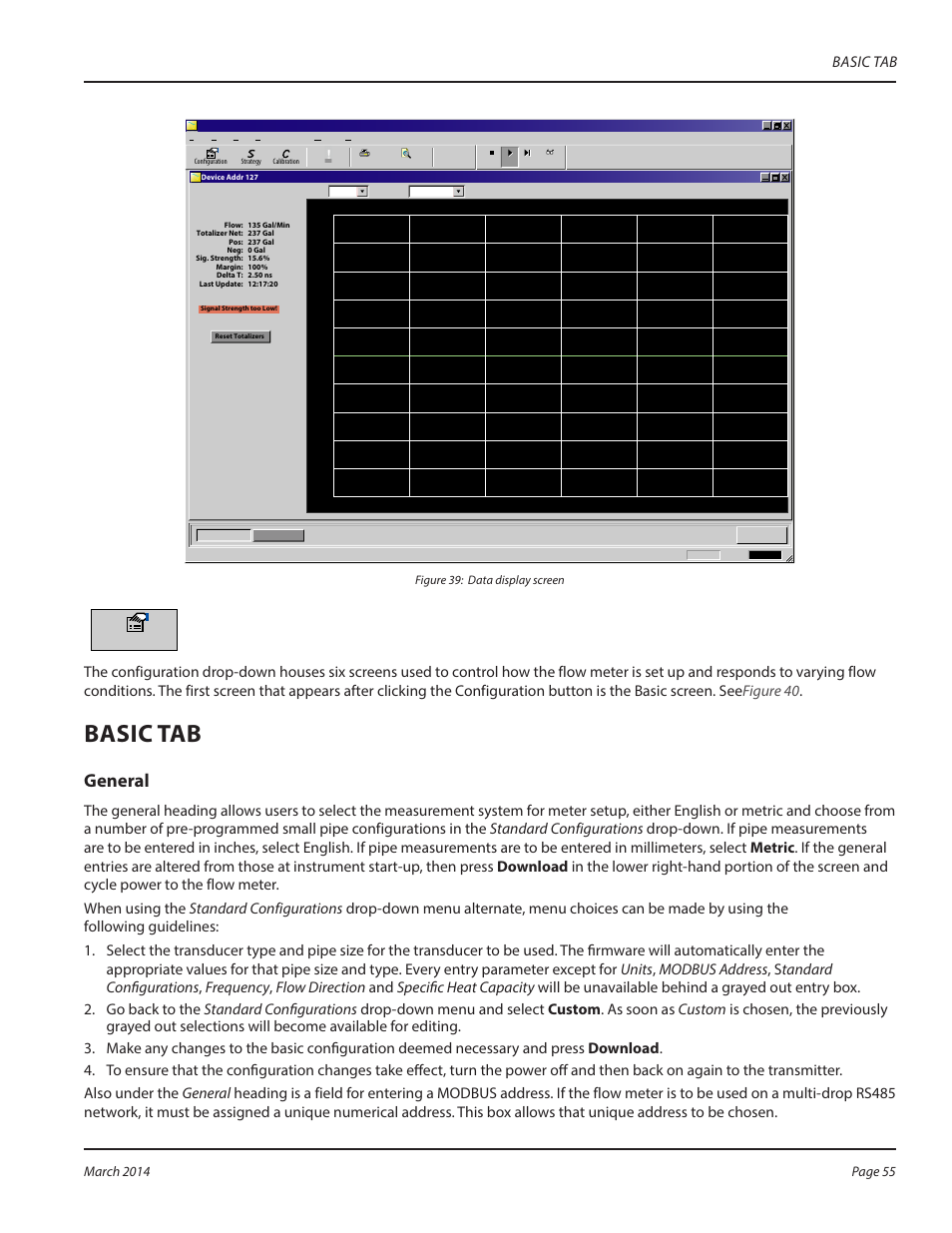 Basic tab, General | Dynasonics TFX Ultra Transit Time Flow Meters User Manual | Page 55 / 108