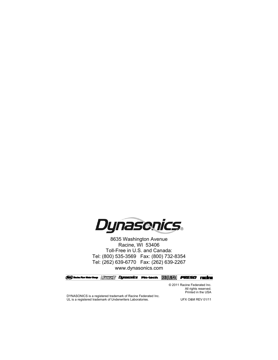 Dynasonics UFX ULTRASONIC FLOW METER User Manual | Page 16 / 16