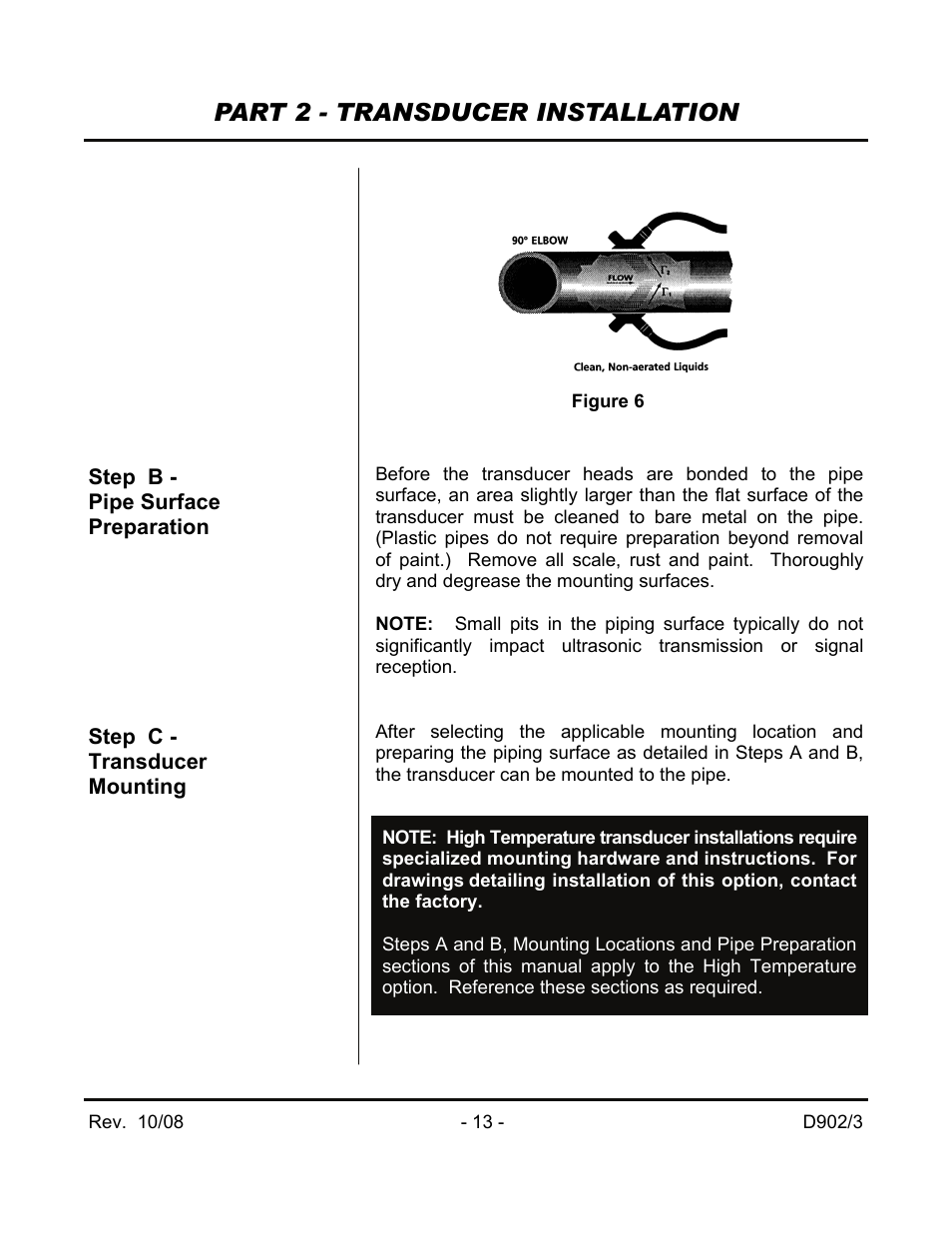 Part 2 - transducer installation | Dynasonics 902_903 Series Portable Doppler Ultrasonic Flow Meter User Manual | Page 15 / 48