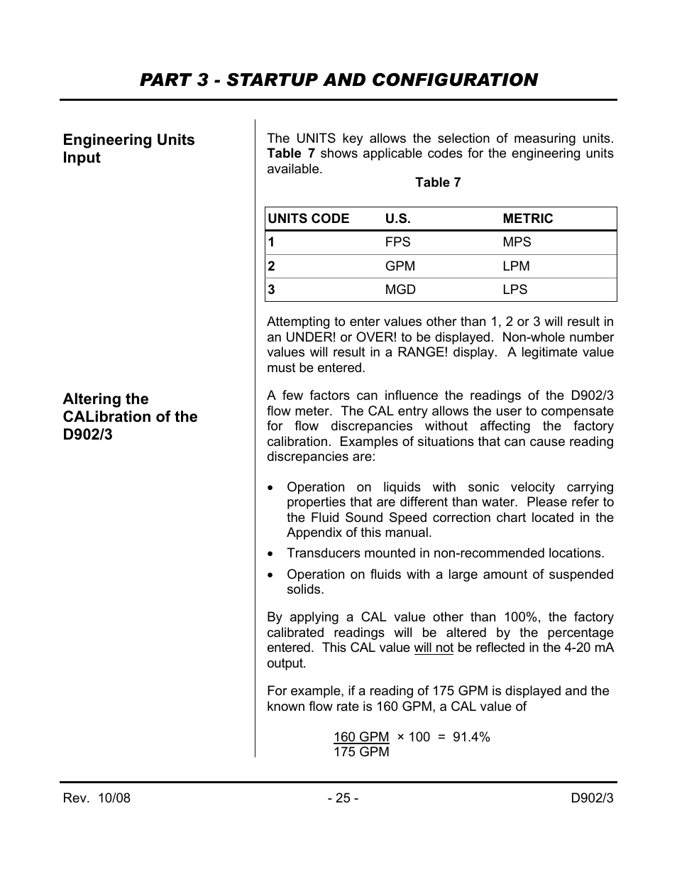 Part 3 - startup and configuration | Dynasonics 902_903 Series Portable Doppler Ultrasonic Flow Meter User Manual | Page 27 / 48