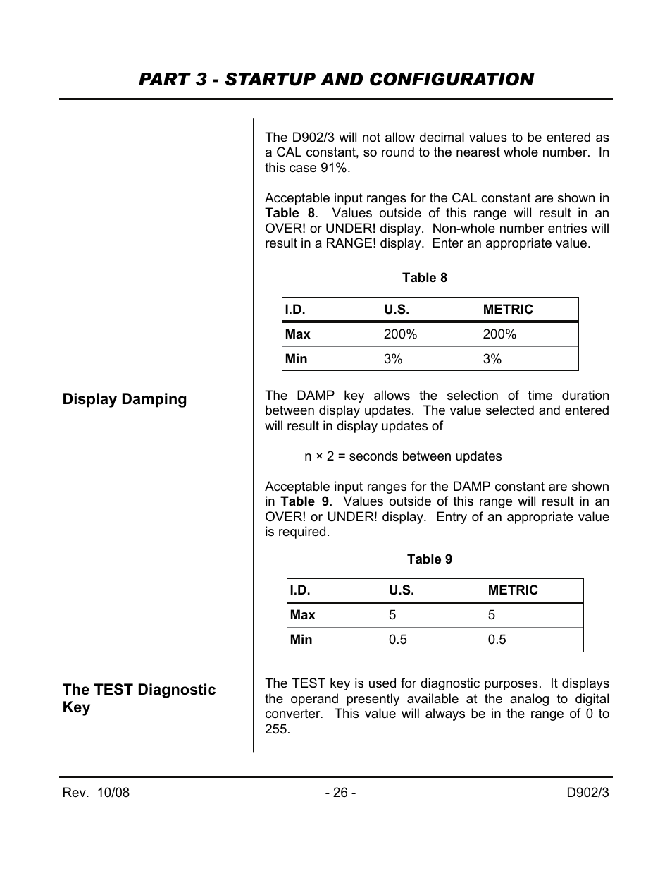 Part 3 - startup and configuration | Dynasonics 902_903 Series Portable Doppler Ultrasonic Flow Meter User Manual | Page 28 / 48