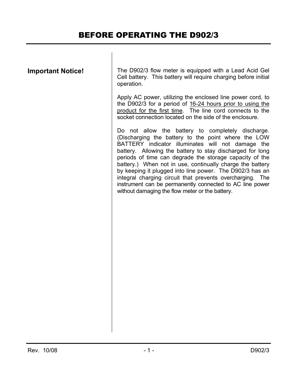 Before operating the d902/3 | Dynasonics 902_903 Series Portable Doppler Ultrasonic Flow Meter User Manual | Page 3 / 48