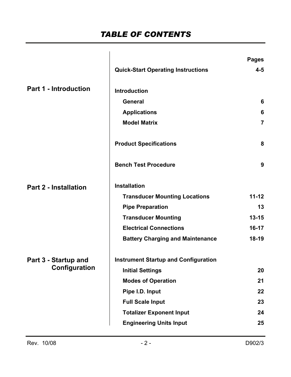 Dynasonics 902_903 Series Portable Doppler Ultrasonic Flow Meter User Manual | Page 4 / 48