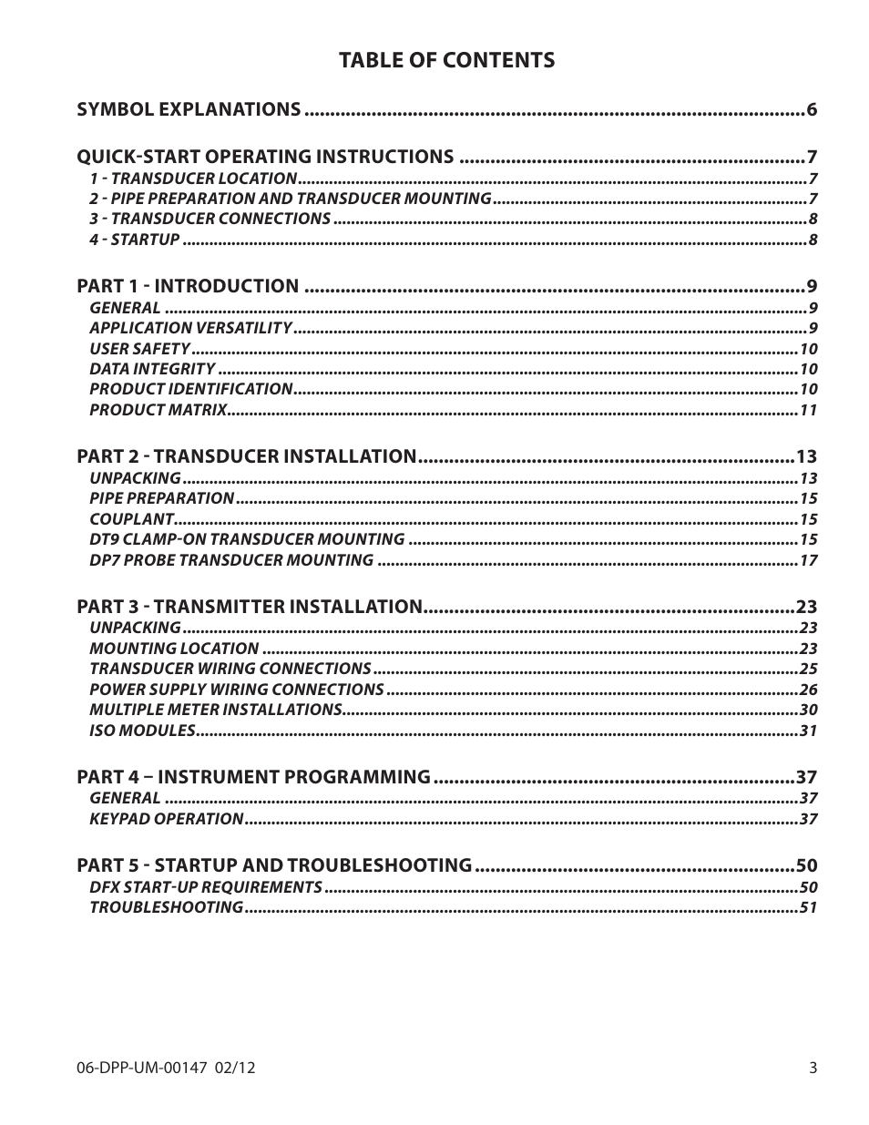 Dynasonics DDFXD Doppler Ultrasonic Flow Meter User Manual | Page 3 / 65
