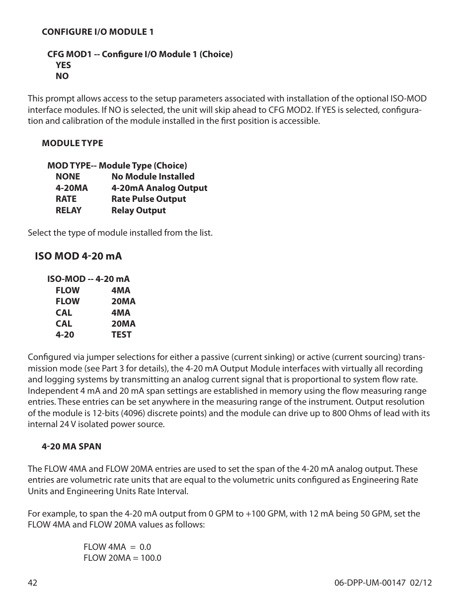 Dynasonics DDFXD Doppler Ultrasonic Flow Meter User Manual | Page 42 / 65
