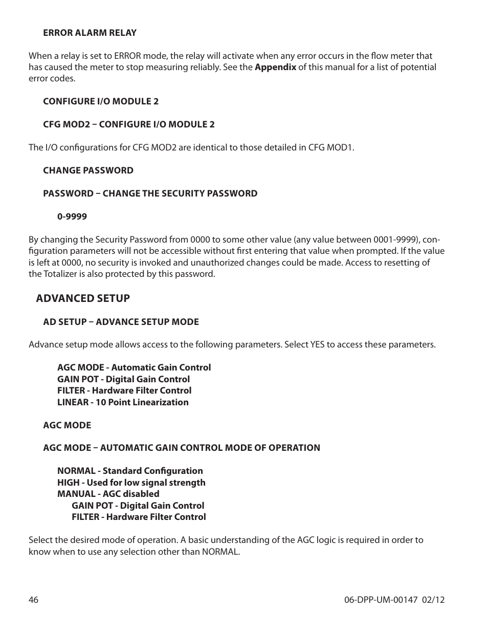 Dynasonics DDFXD Doppler Ultrasonic Flow Meter User Manual | Page 46 / 65