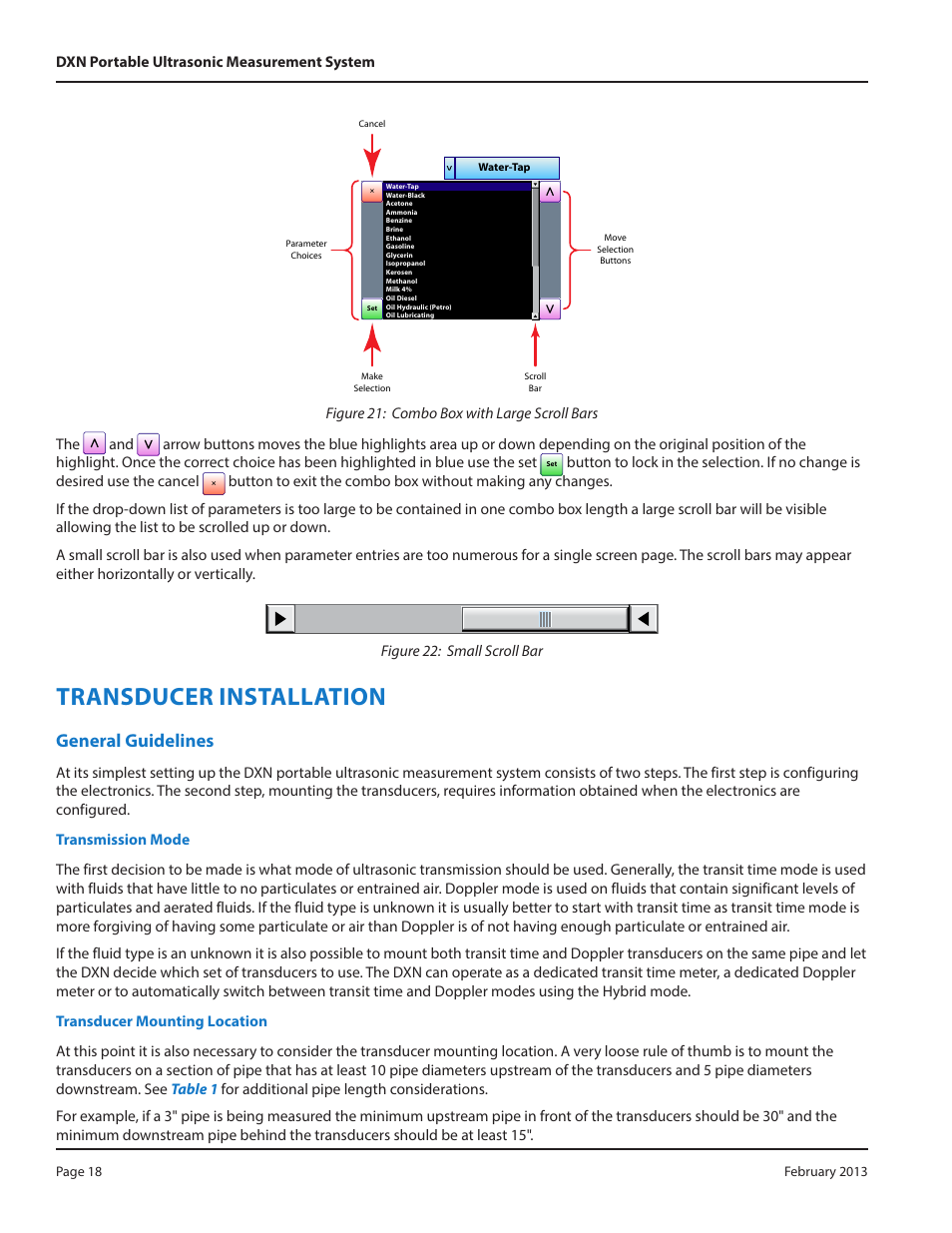 Transducer installation, General guidelines | Dynasonics DXN Portable Ultrasonic Measurement System User Manual | Page 18 / 108